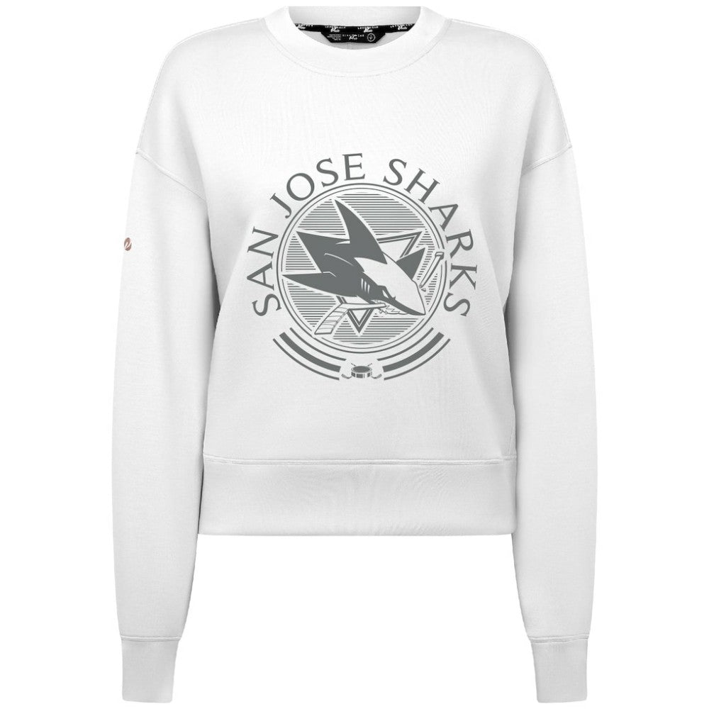 San Jose Sharks Levelwear Women's Slate & Snow Sponge Tri-Blend Sweatshirt - White | NHL on sale
