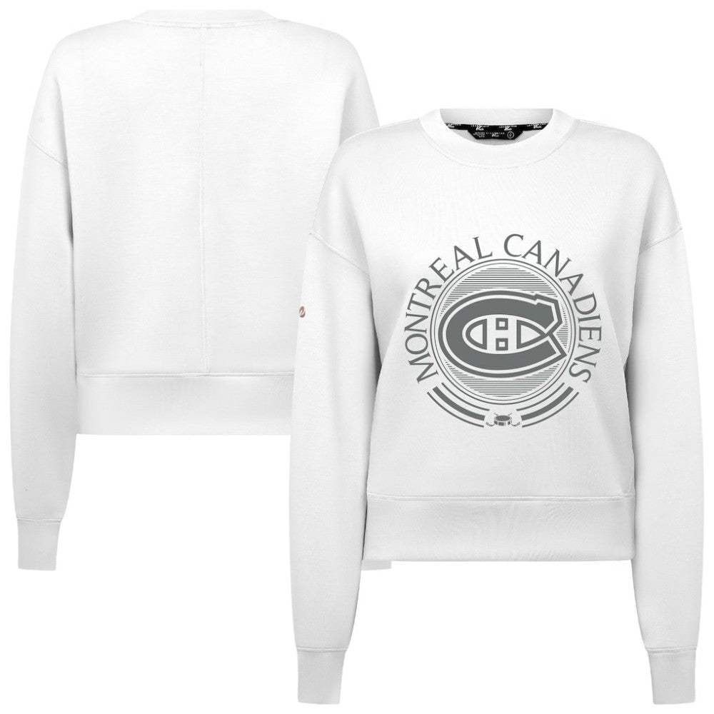 Montreal Canadiens Levelwear Women's Slate & Snow Sponge Tri-Blend Sweatshirt - White | NHL Clearance