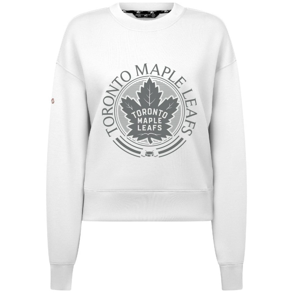 Toronto Maple Leafs Levelwear Women's Slate & Snow Sponge Tri-Blend Sweatshirt - White | NHL Clearance