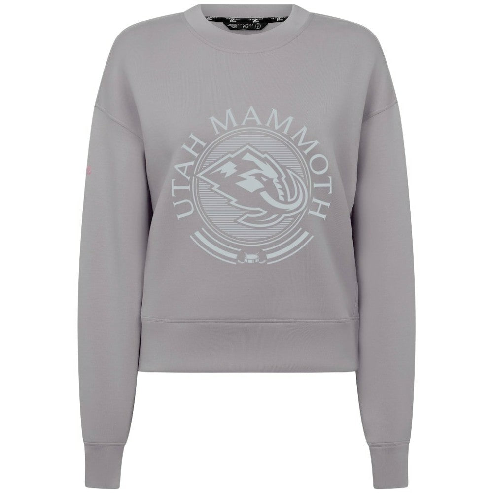 Utah Mammoth Levelwear Women's Slate & Snow Sponge Tri-Blend Sweatshirt - Gray | NHL Lifestyle
