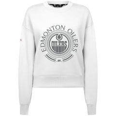 Edmonton Oilers Levelwear Women's Slate & Snow Sponge Tri-Blend Sweatshirt - White | NHL Lifestyle
