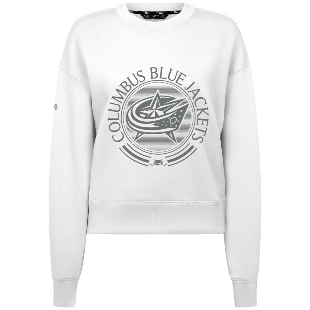 Columbus Blue Jackets Levelwear Women's Slate & Snow Sponge Tri-Blend Sweatshirt - White | NHL near me