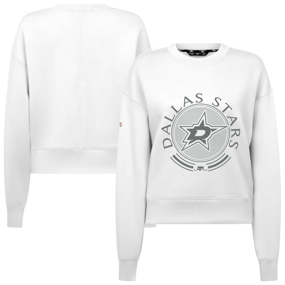 Dallas Stars Levelwear Women's Slate & Snow Sponge Tri-Blend Sweatshirt - White | NHL Clearance