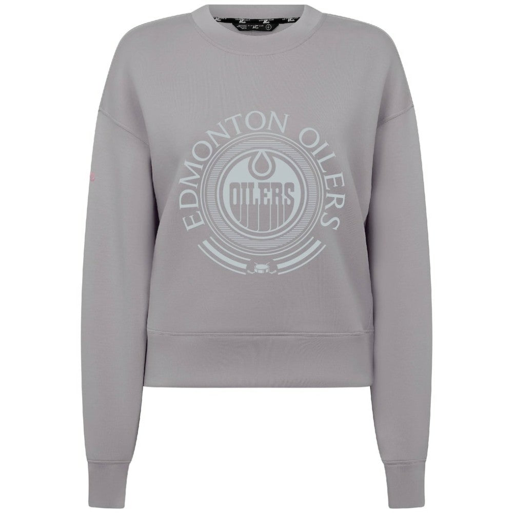 Edmonton Oilers Levelwear Women's Slate & Snow Sponge Tri-Blend Sweatshirt - Gray | NHL Lifestyle