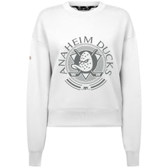 Anaheim Ducks Levelwear Women's Slate & Snow Sponge Tri-Blend Sweatshirt - White | NHL Clearance
