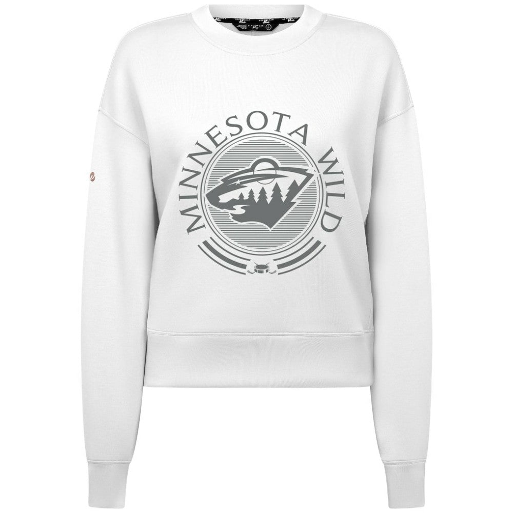 Minnesota Wild Levelwear Women's Slate & Snow Sponge Tri-Blend Sweatshirt - White | NHL Clearance