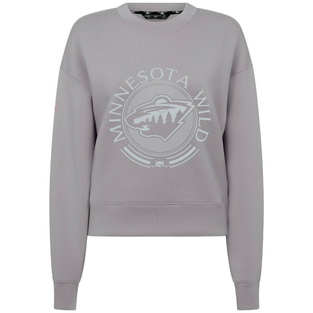Minnesota Wild Levelwear Women's Slate & Snow Sponge Tri-Blend Sweatshirt - Gray | NHL Lifestyle