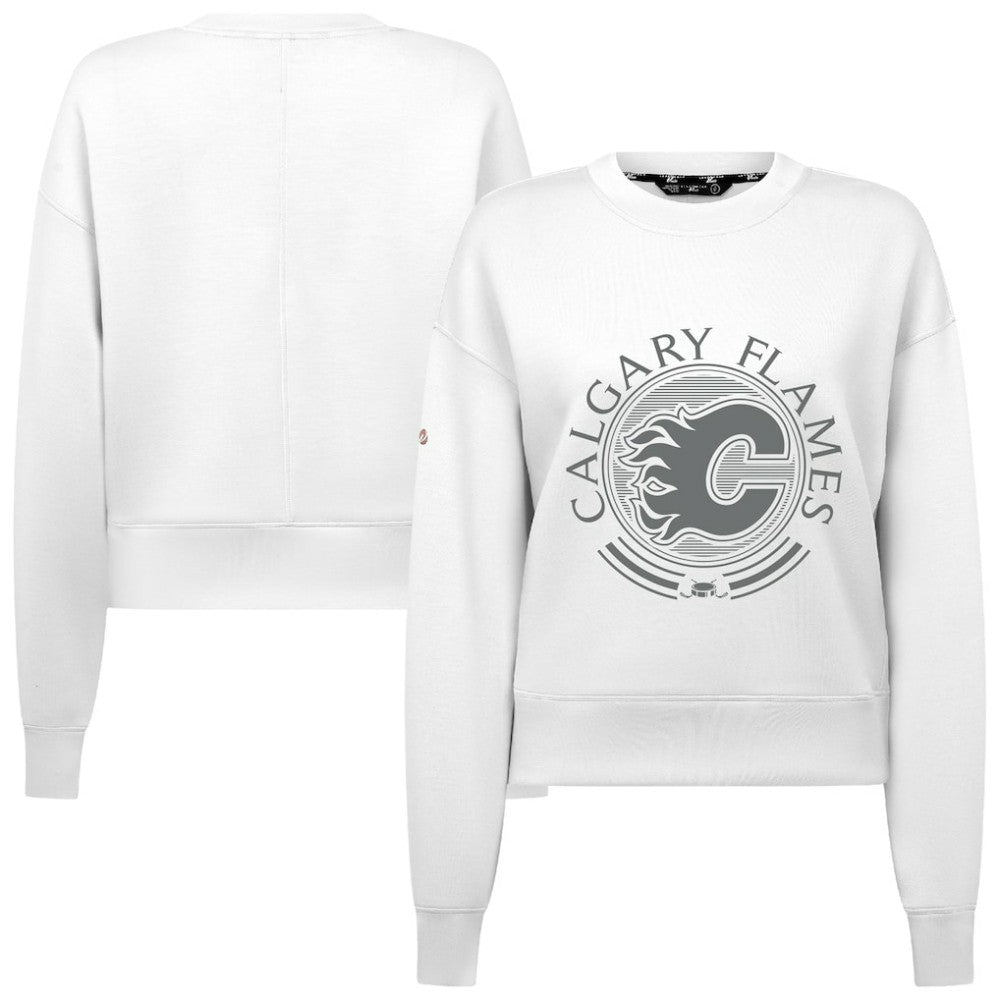 Calgary Flames Levelwear Women's Slate & Snow Sponge Tri-Blend Sweatshirt - White | NHL sale