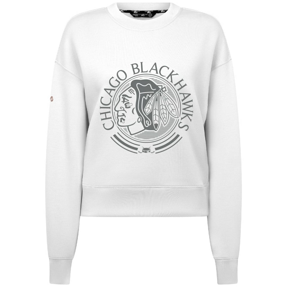 Chicago Blackhawks Levelwear Women's Slate & Snow Sponge Tri-Blend Sweatshirt - White | NHL online