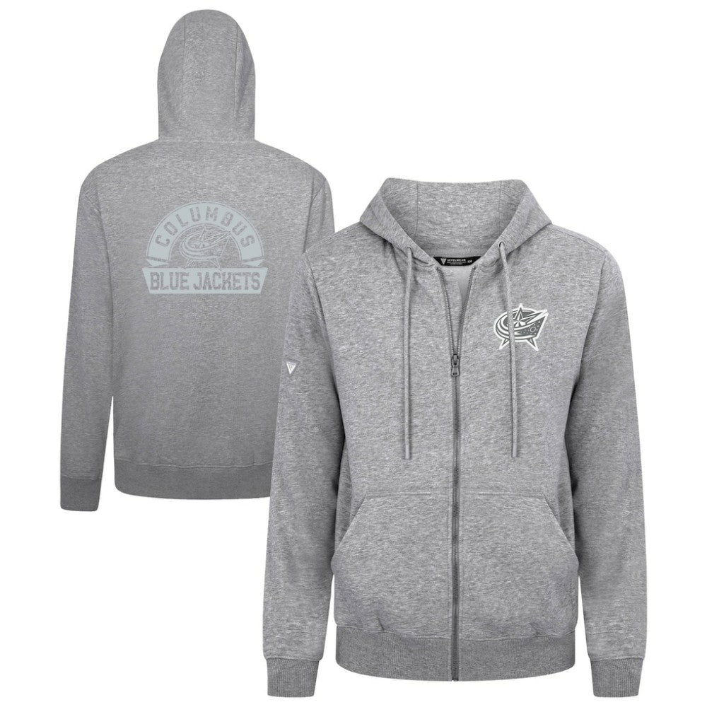 Columbus Blue Jackets Levelwear Podium Chenille Logo Full-Zip Hoodie - Gray | NHL discount
