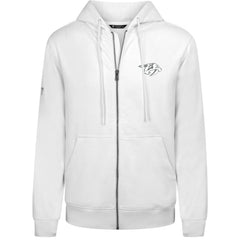 Nashville Predators Levelwear Podium Chenille Logo Full-Zip Hoodie - White | NHL discount