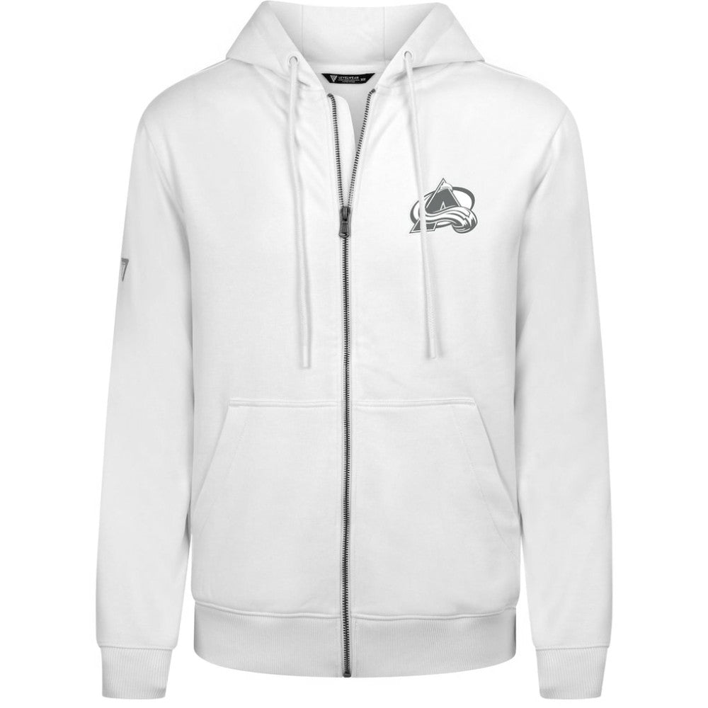 Colorado Avalanche Levelwear Podium Chenille Logo Full-Zip Hoodie - White | NHL Lifestyle