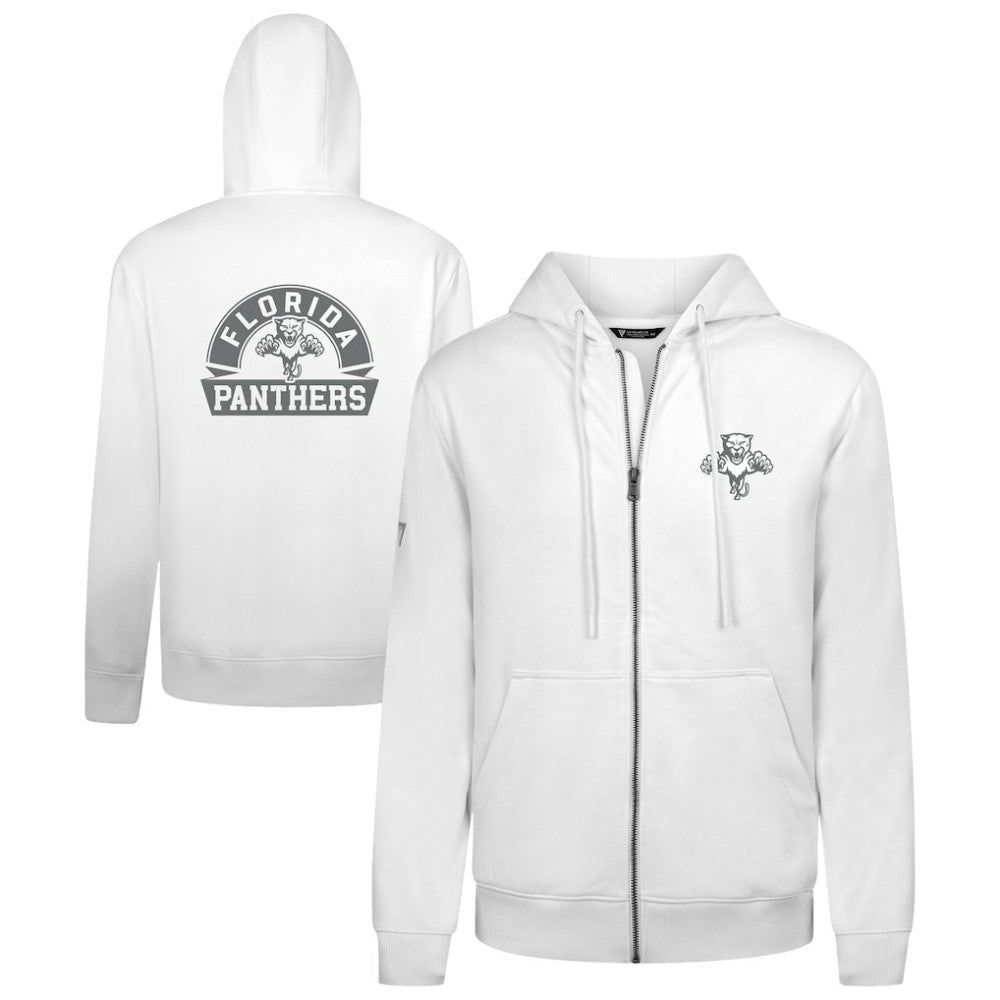 Florida Panthers Levelwear Podium Chenille Logo Full-Zip Hoodie - White | NHL Lifestyle