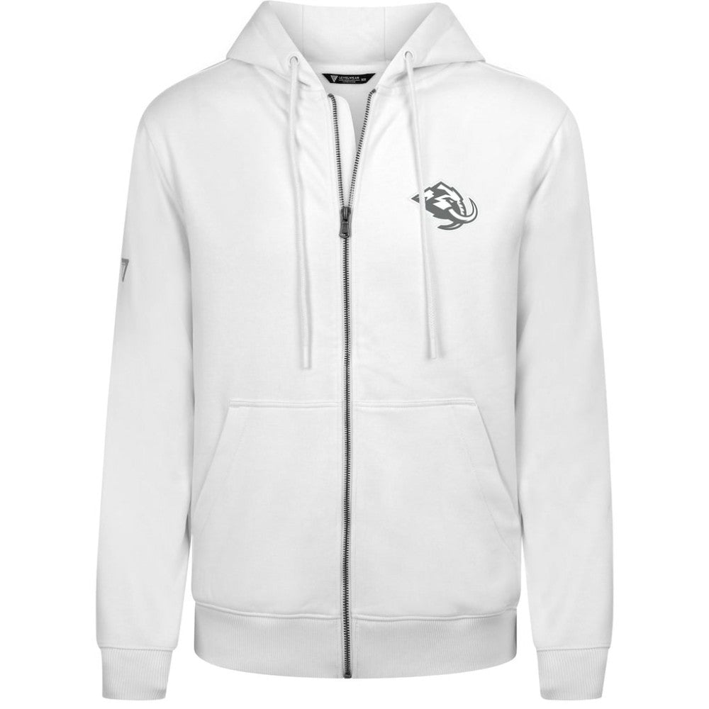 Utah Mammoth Levelwear Podium Chenille Logo Full-Zip Hoodie - White | NHL Lifestyle
