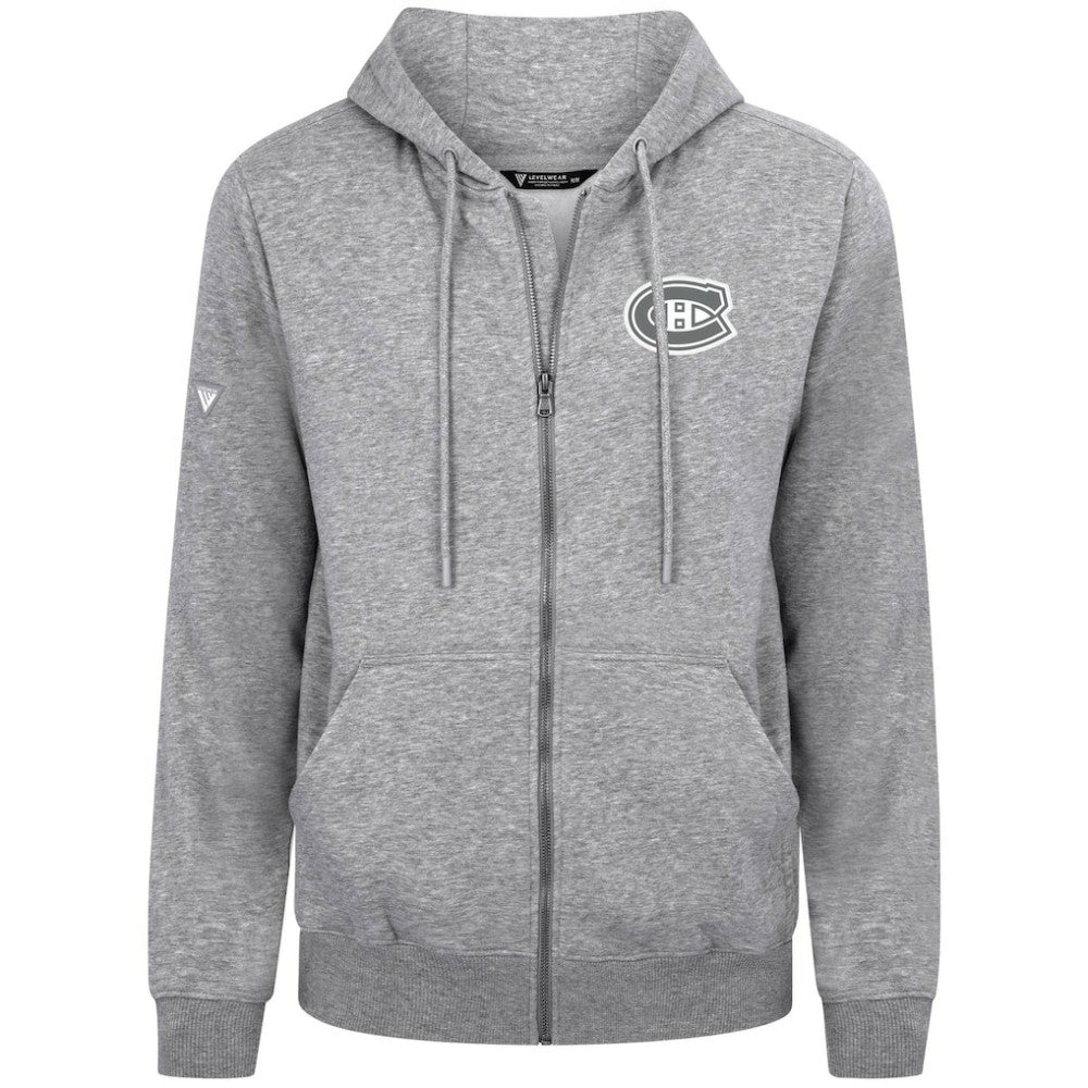 Montreal Canadiens Levelwear Podium Chenille Logo Full-Zip Hoodie - Gray | NHL sale