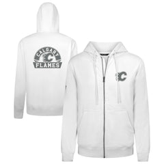 Calgary Flames Levelwear Podium Chenille Logo Full-Zip Hoodie - White | NHL sale