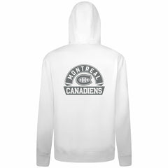 Montreal Canadiens Levelwear Podium Chenille Logo Full-Zip Hoodie - White | NHL Lifestyle