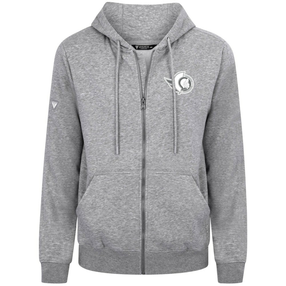 Ottawa Senators Levelwear Podium Chenille Logo Full-Zip Hoodie - Gray | NHL on sale