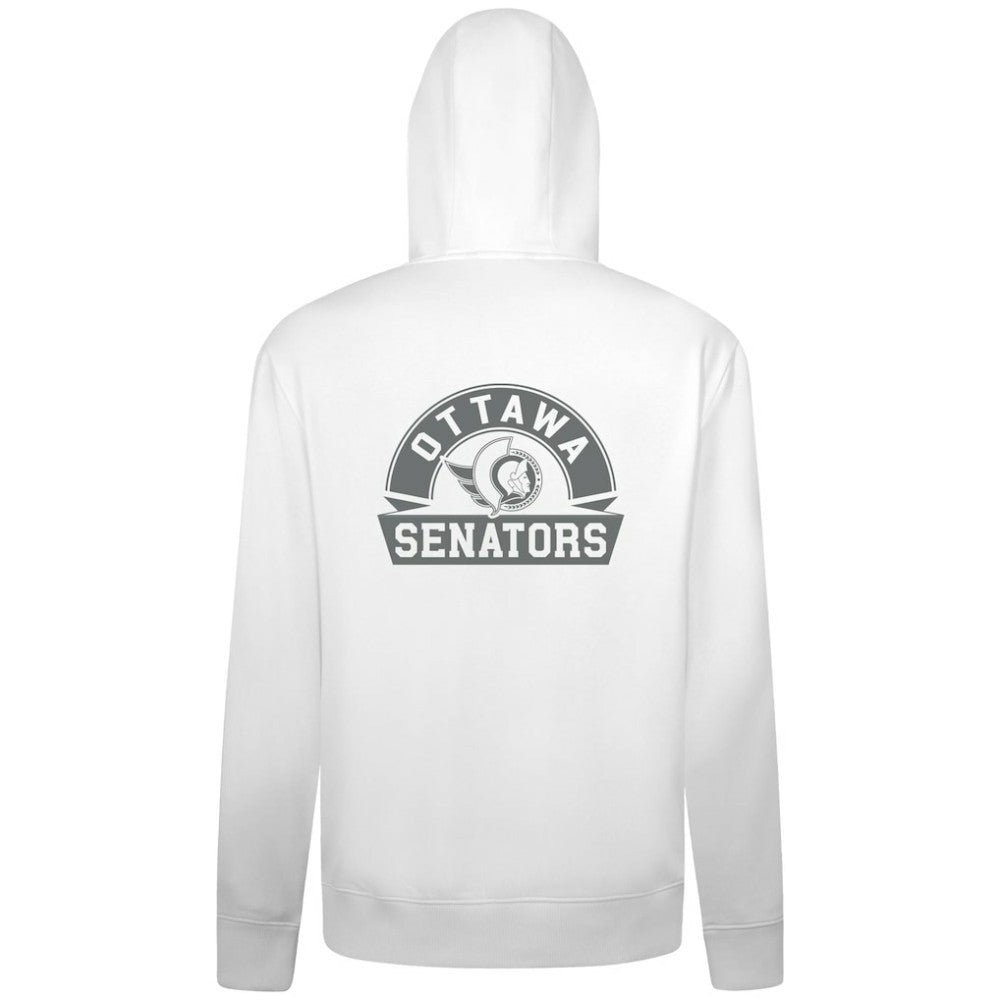 Ottawa Senators Levelwear Podium Chenille Logo Full-Zip Hoodie - White | NHL Clearance