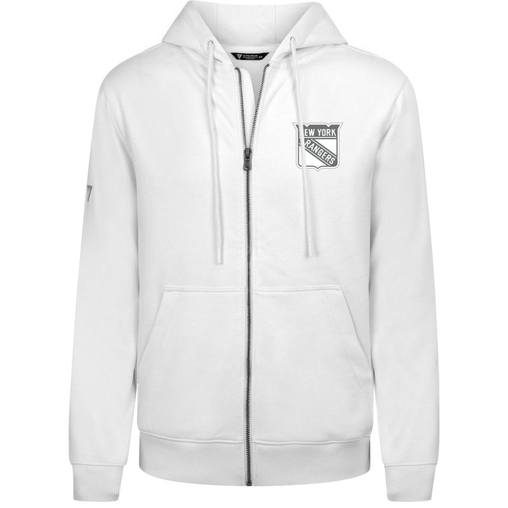 New York Rangers Levelwear Podium Chenille Logo Full-Zip Hoodie - White | NHL near me