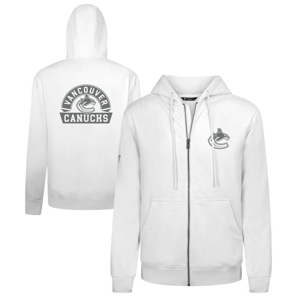 Vancouver Canucks Levelwear Podium Chenille Logo Full-Zip Hoodie - White | NHL discount