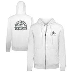 Vancouver Canucks Levelwear Podium Chenille Logo Full-Zip Hoodie - White | NHL discount