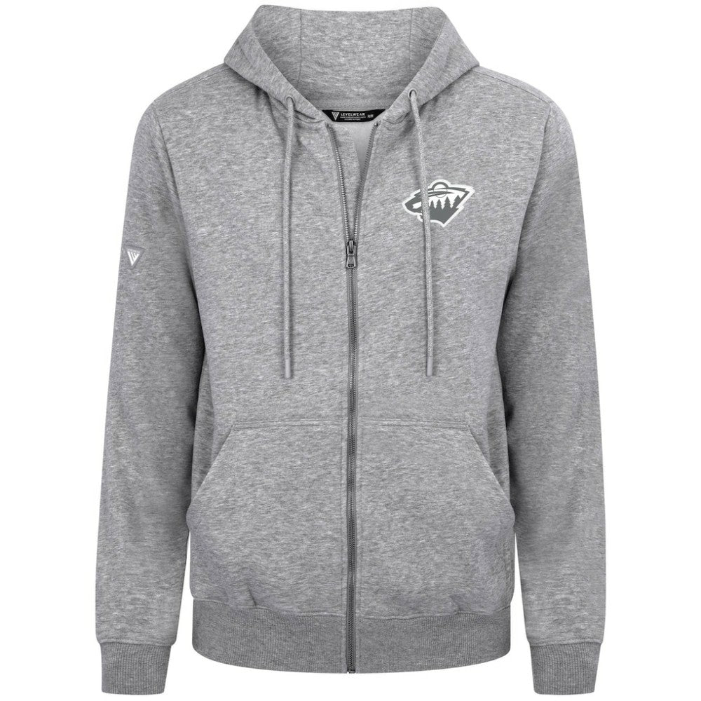 Minnesota Wild Levelwear Podium Banner Arch Full-Zip Hoodie - Gray | NHL on sale