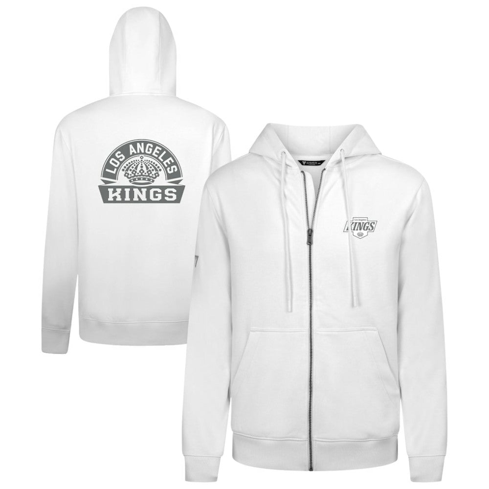 Los Angeles Kings Levelwear Podium Banner Arch Full-Zip Hoodie - White | NHL Lifestyle