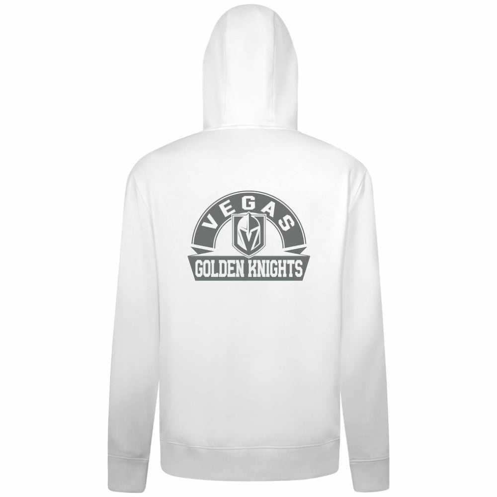 Vegas Golden Knights Levelwear Podium Banner Arch Full-Zip Hoodie - White | NHL Lifestyle