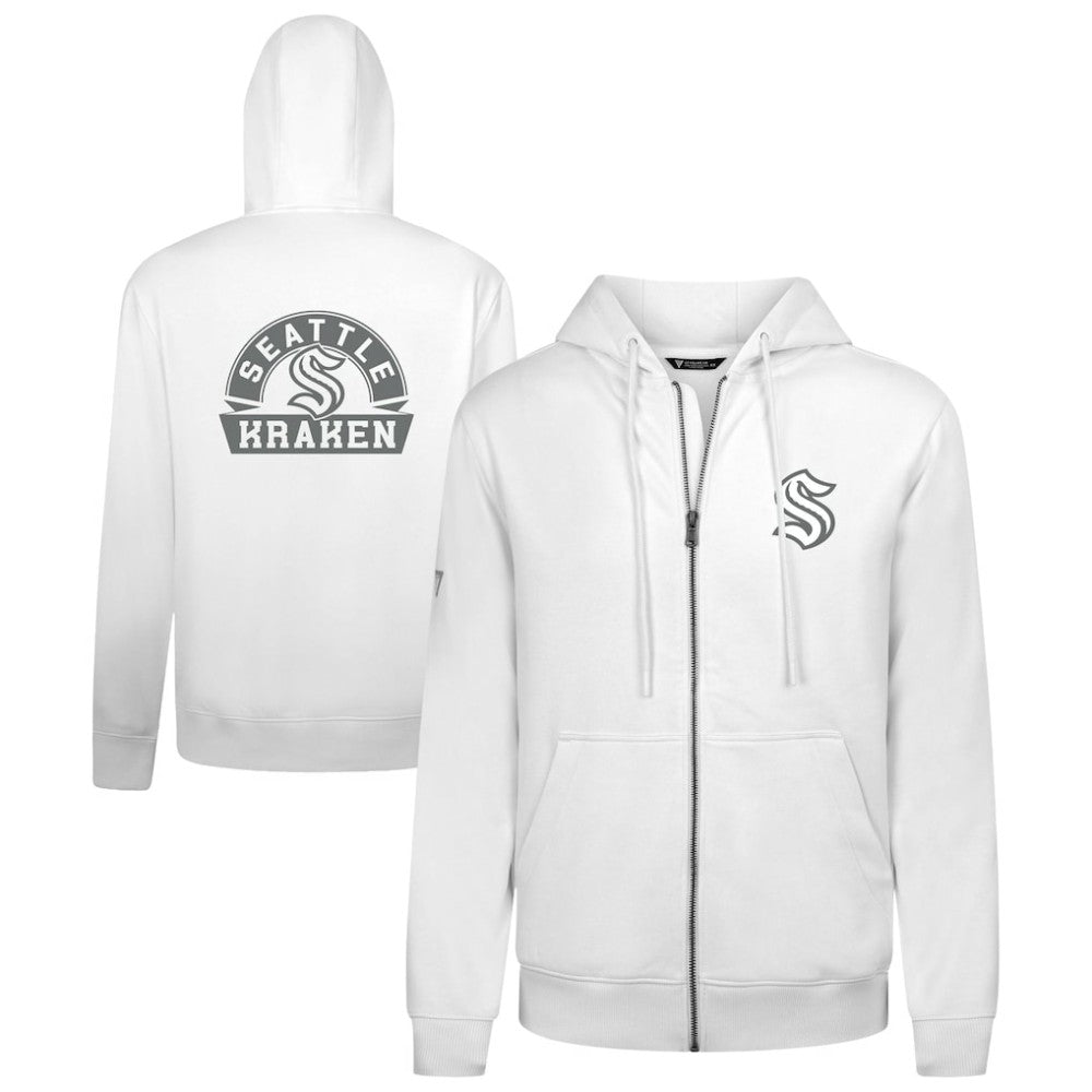 Seattle Kraken Levelwear Podium Banner Arch Full-Zip Hoodie - White | NHL near me