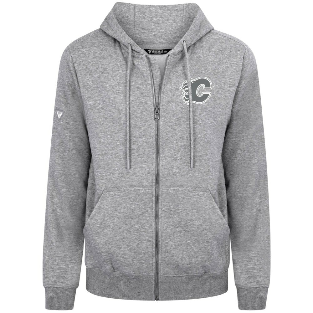 Calgary Flames Levelwear Podium Banner Arch Full-Zip Hoodie - Gray | NHL near me