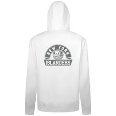 New York Islanders Levelwear Podium Banner Arch Full-Zip Hoodie - White | NHL Clearance