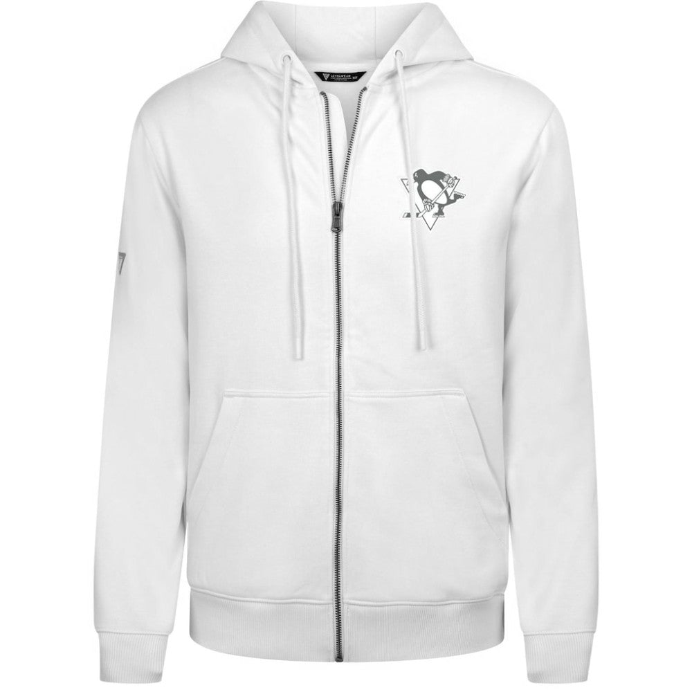 Pittsburgh Penguins Levelwear Podium Banner Arch Full-Zip Hoodie - White | NHL near me