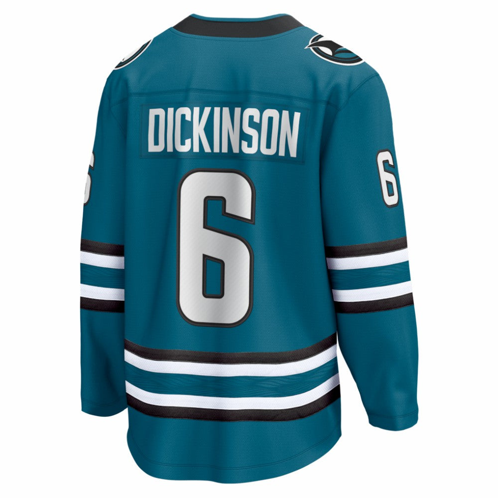 Sam Dickinson San Jose Sharks Fanatics Home Breakaway Jersey - Teal | Fanatics discount