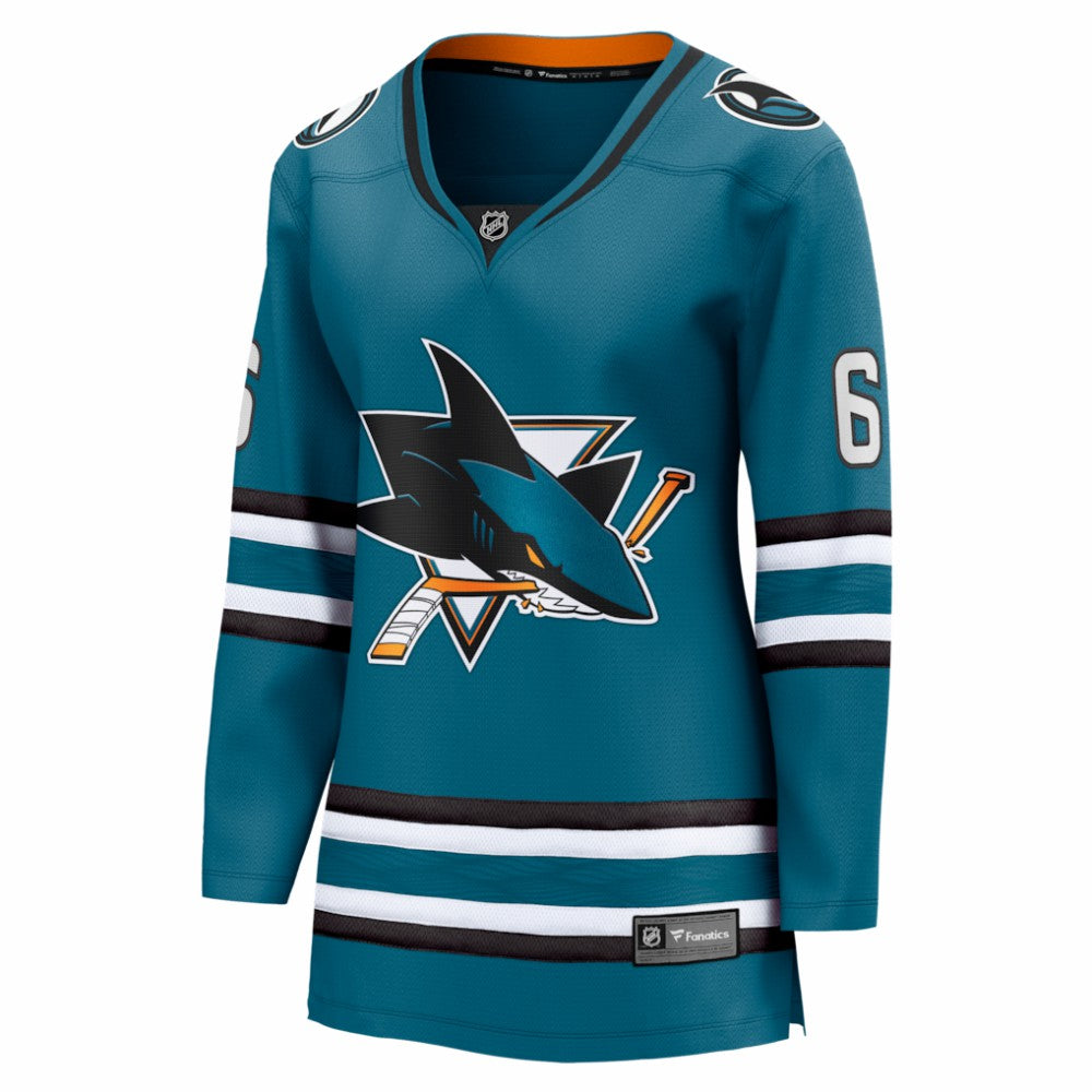 Sam Dickinson San Jose Sharks Fanatics Women's Home Breakaway Jersey - Teal | Fanatics sale
