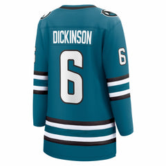 Sam Dickinson San Jose Sharks Fanatics Women's Home Breakaway Jersey - Teal | Fanatics sale