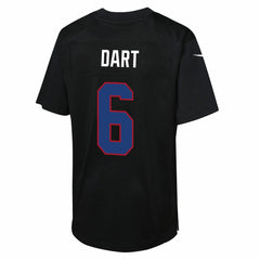 Jaxson Dart New York Giants Youth Fashion Game Jersey - Carbon Black - Nike