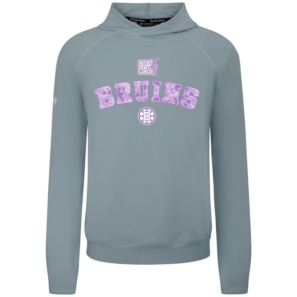 Boston Bruins Levelwear Hockey Fights Cancer Mandate Tri-Blend Hoodie - Gray | NHL on sale