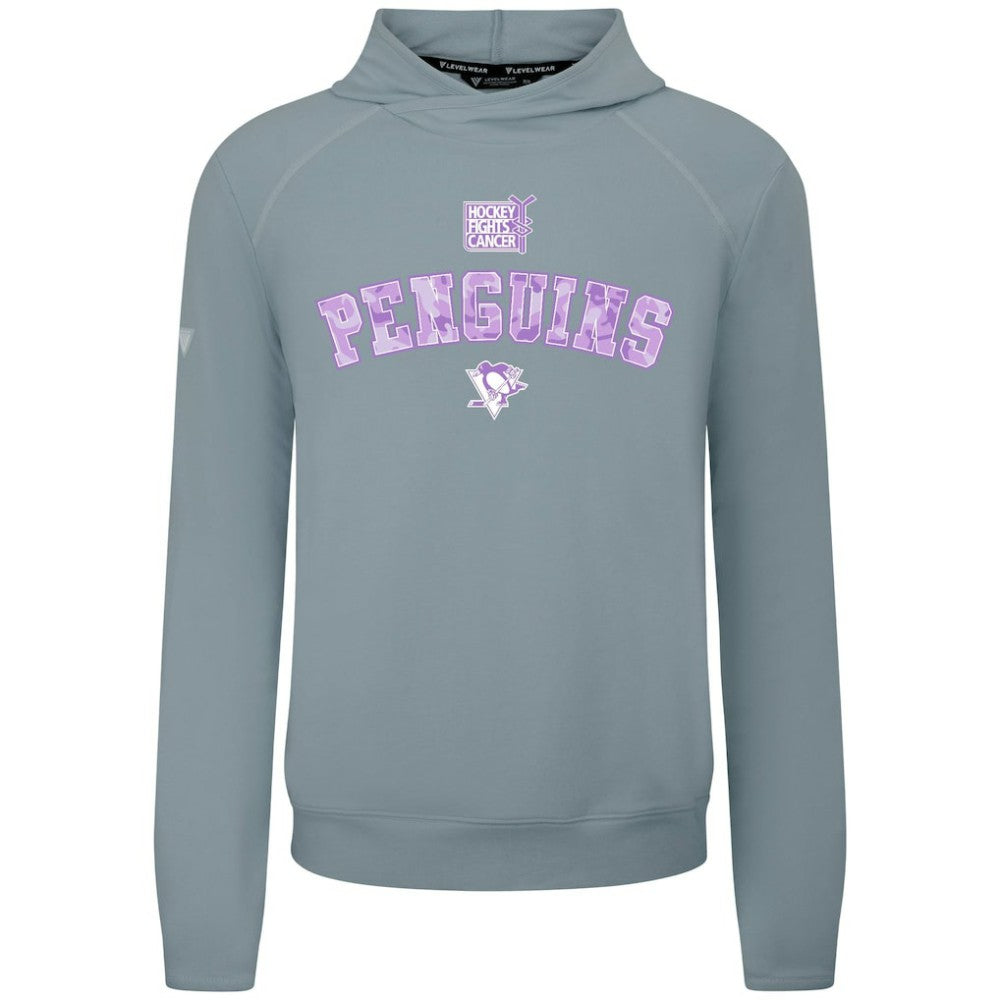 Pittsburgh Penguins Levelwear Hockey Fights Cancer Mandate Tri-Blend Hoodie - Gray | NHL on sale