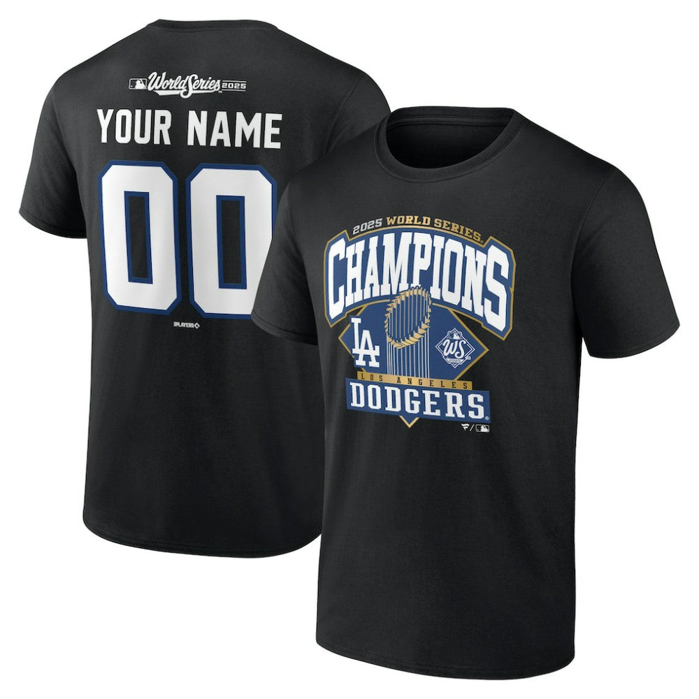 Los Angeles Dodgers 2025 World Series Champions Custom Name & Number T-Shirt Outlet