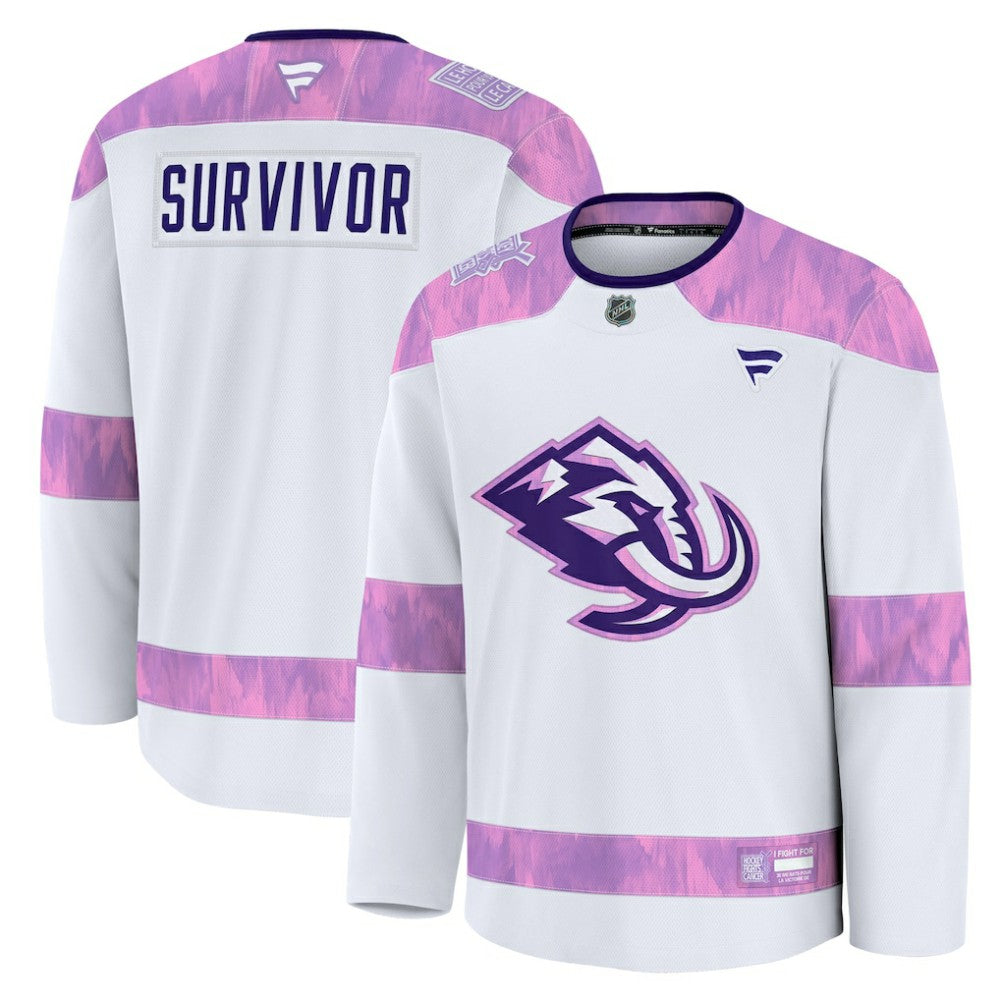 Utah Mammoth Fanatics Hockey Fights Cancer Survivor Practice Jersey - White | Fanatics near me