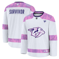 Nashville Predators Fanatics Hockey Fights Cancer Survivor Practice Jersey - White | Fanatics near me