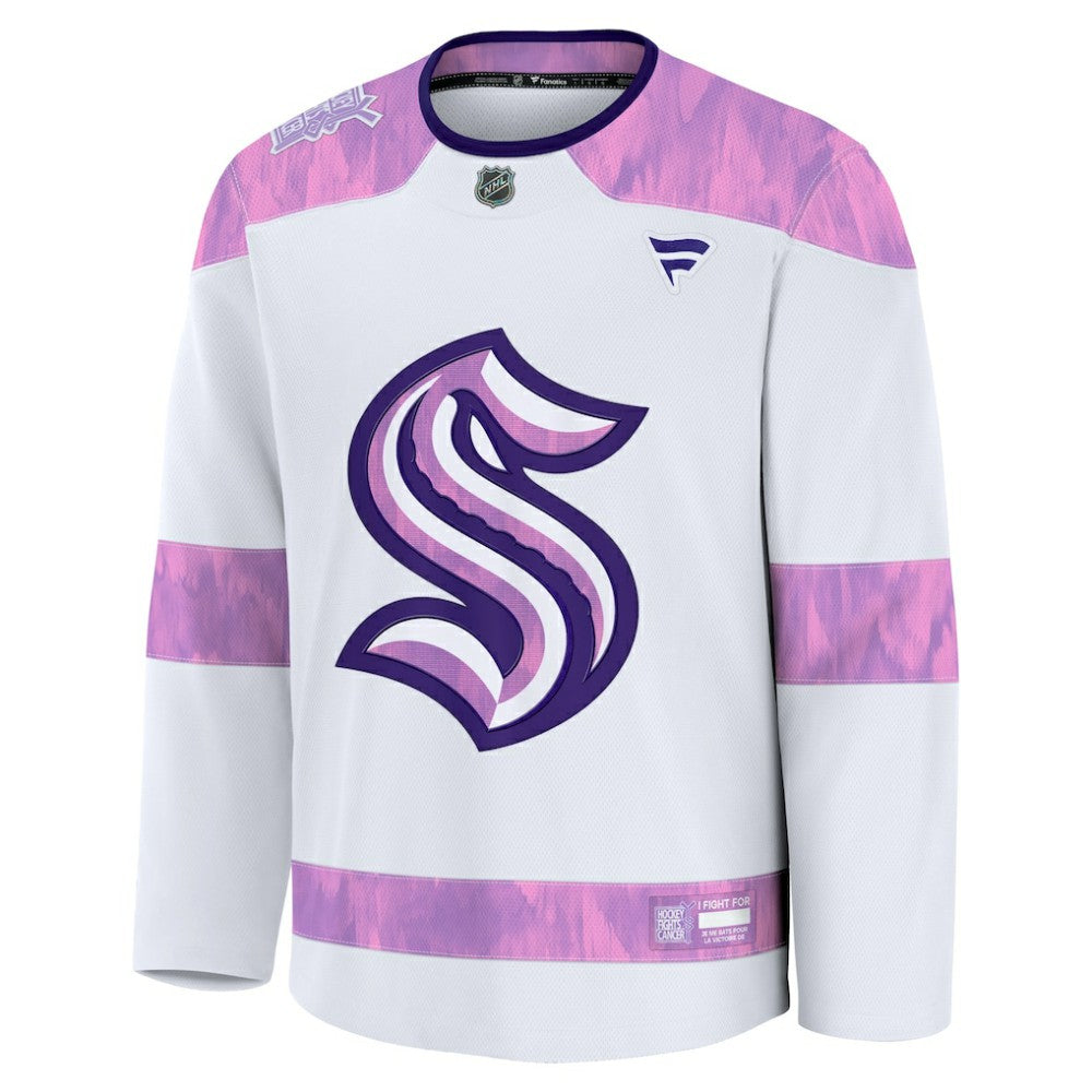 Seattle Kraken Fanatics Hockey Fights Cancer Survivor Practice Jersey - White | Fanatics Clearance