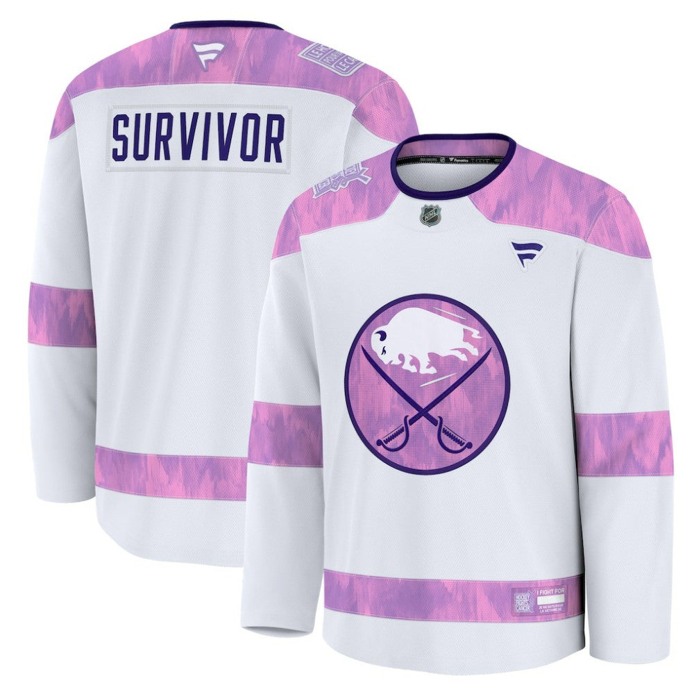 Buffalo Sabres Fanatics Hockey Fights Cancer Survivor Practice Jersey - White | Fanatics Lifestyle