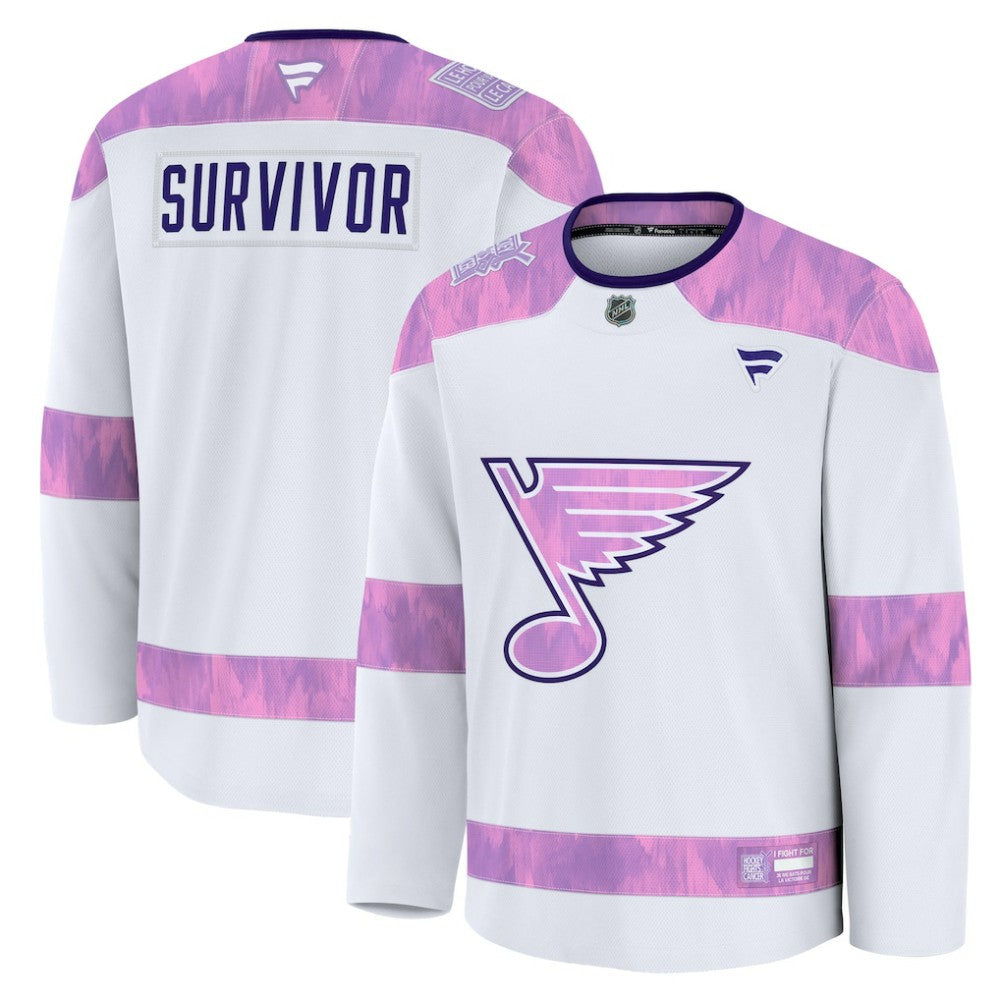 St. Louis Blues Fanatics Hockey Fights Cancer Survivor Practice Jersey - White | Fanatics discount