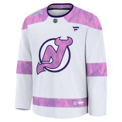 New Jersey Devils Fanatics Hockey Fights Cancer Survivor Practice Jersey - White | Fanatics Lifestyle