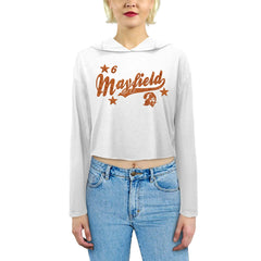 Baker Mayfield Tampa Bay Buccaneers Majestic Threads Women's Glitter Wordmark Hoodie - White - NFL