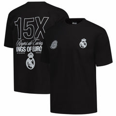 Real Madrid Peace Collective Unisex European Champions Heavyweight T-Shirt Black