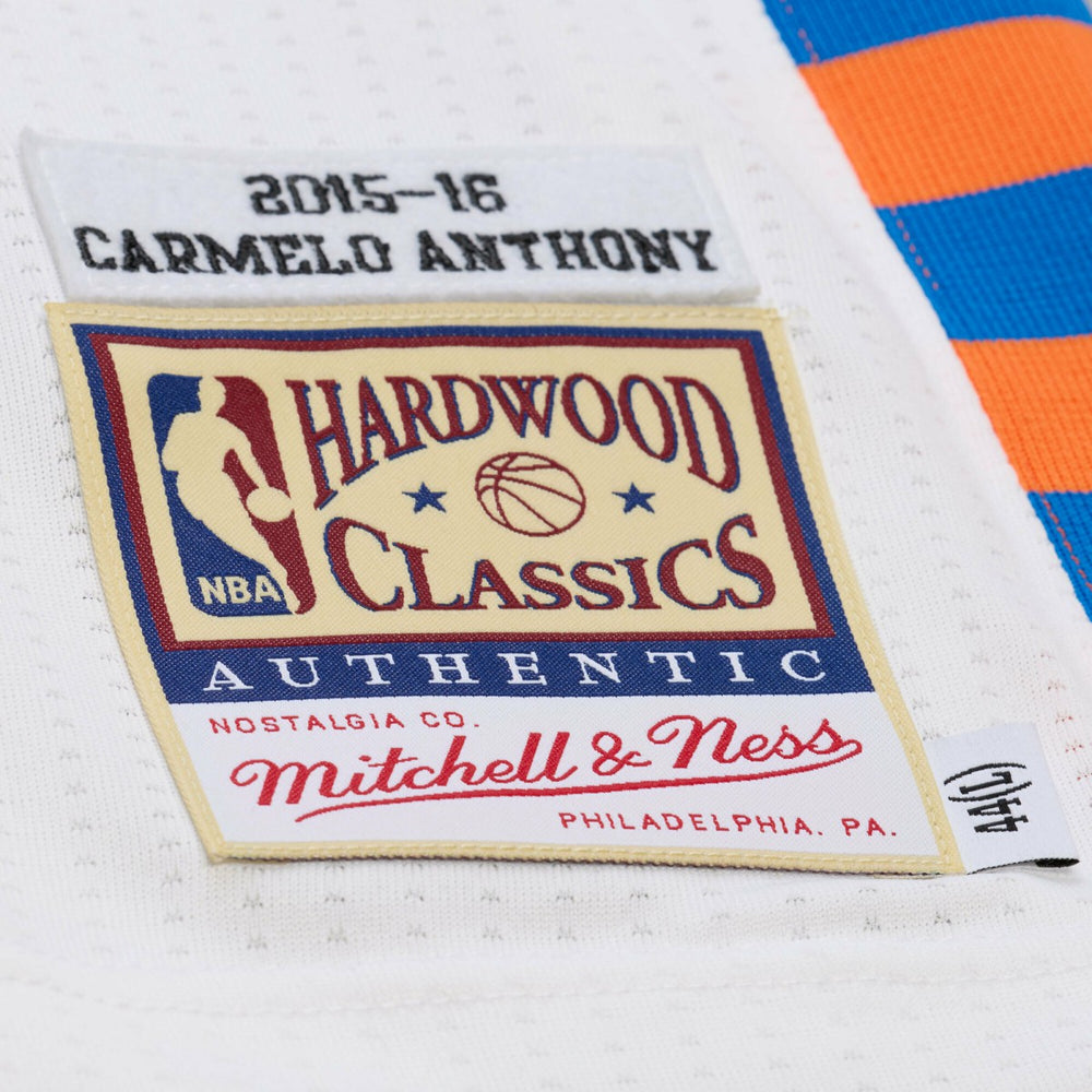 Mitchell & Ness Carmelo Anthony New York Knicks 2015-16 Hardwood Classics Authentic Jersey White
