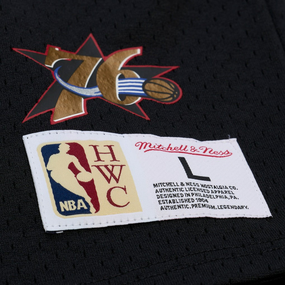 Mitchell & Ness Allen Iverson Philadelphia 76ers Mesh Name & Number Short Sleeve Hoodie Black